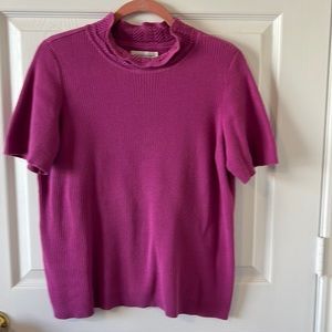 Christopher & Banks Dark Fuchsia Pink Ribbed Sweater Size Large